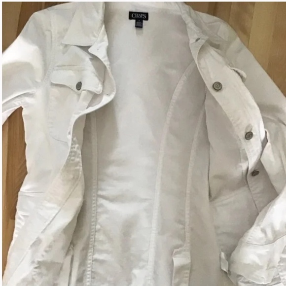 CHAPS White Stretch Denim Jacket - Picture 6 of 7